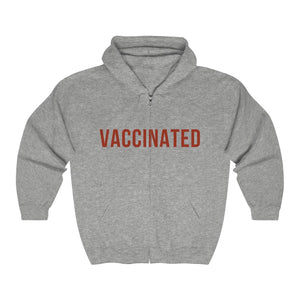 Vaccinated Unisex Heavy Blend™ Full Zip Hooded Sweatshirt