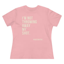 Load image into Gallery viewer, Not Throwing Away My Shot Vaccinated Women&#39;s Tee
