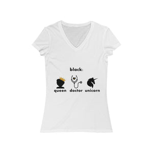 Queen Doctor Unicorn Women's V-Neck Tee