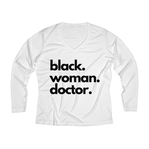 Black Woman Lawyer Long-Sleeve Performance V-Neck Tee