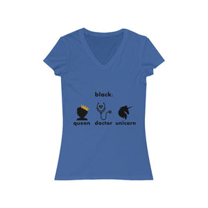 Queen Doctor Unicorn Women's V-Neck Tee